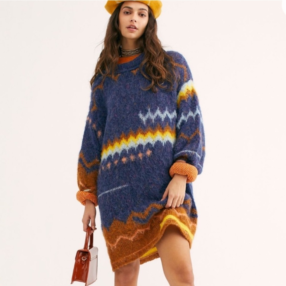 Free People Shimmering Cliffs Sweater Tunic Dress
